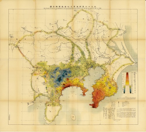 大正十二年関東震災地垂直変動要図 - ジャパンサーチ